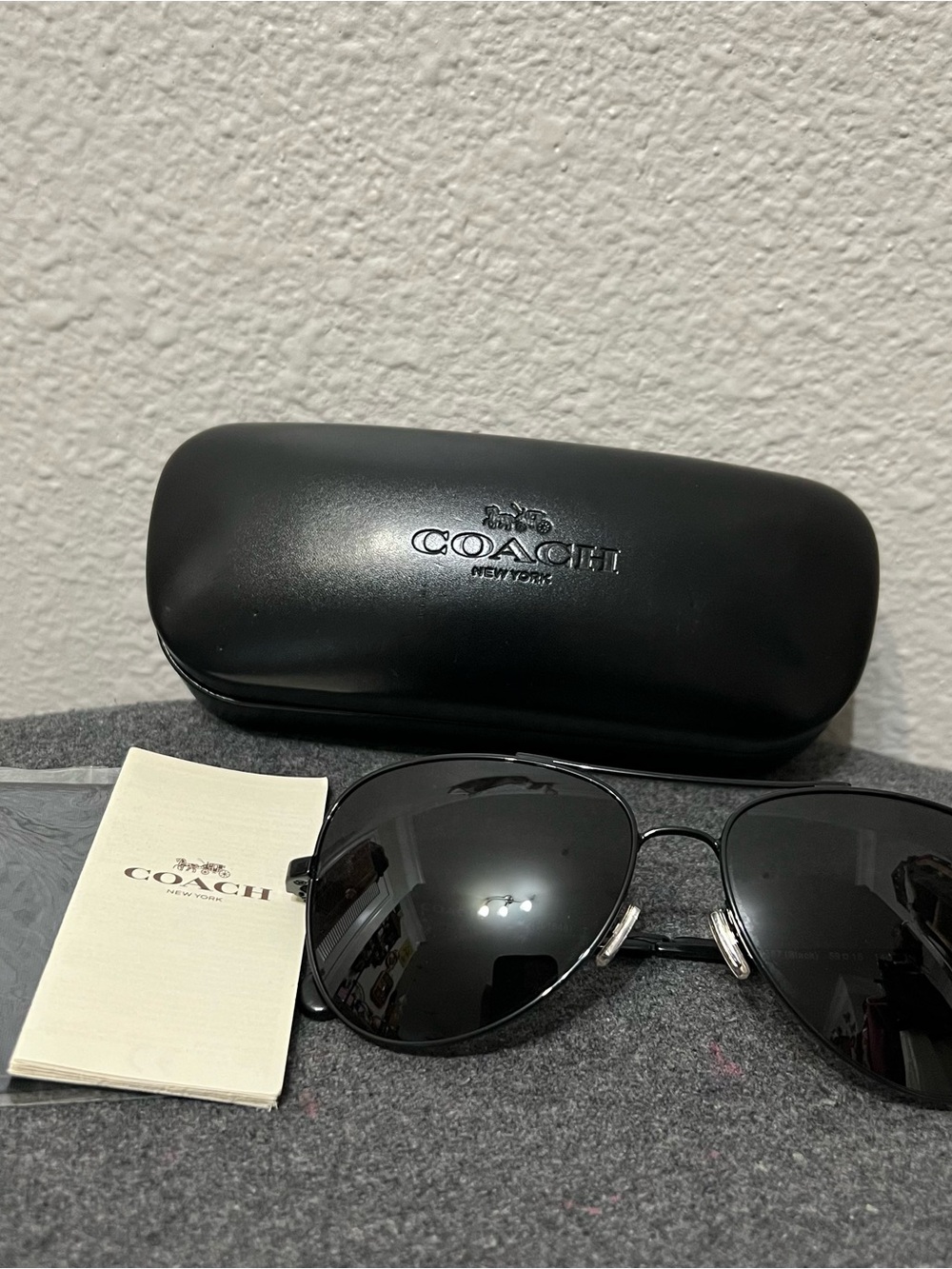 Coach HC7074 900387 59 Aviator Sunglasses Black Discontinued